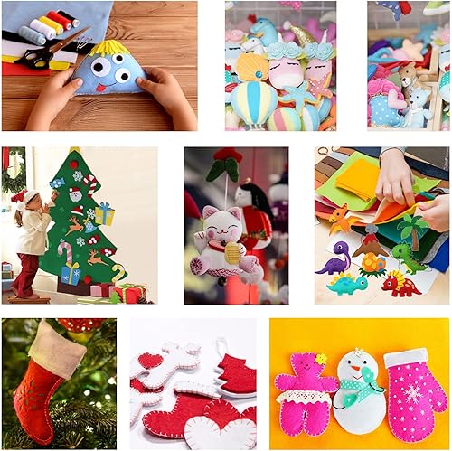 Jtnohx Filzstoff, Weiche Farbig Filz zum Basteln, 1,4mm dick Bastelfilz, 20x30cm Filzplatten für Heimwerker und Nähprojekte (Weiß) - Kaedas