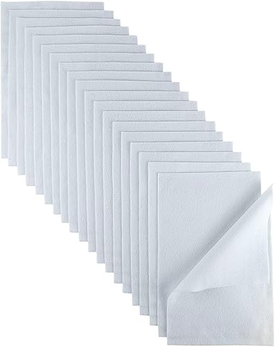 Jtnohx Filzstoff, Weiche Farbig Filz zum Basteln, 1,4mm dick Bastelfilz, 20x30cm Filzplatten für Heimwerker und Nähprojekte (Weiß) - Kaedas