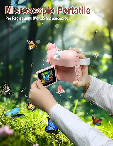 Mini Mikroskop für Kinder, OUTACT Taschenmikroskop, Microscope mit 8 LEDs, 1000X Digitalmikroskop mit 600mAh Akku, 2 Megapixel, tragbare USB-Mikroskopkamera, Kinder Mikroskop mit Foto und Video - Kaedas