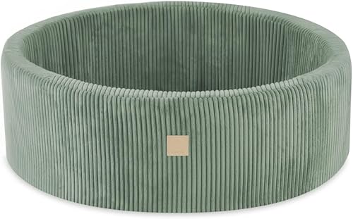 MISIOO Bällebad mit Schaumstoff-Füllung - 90x30cm - 200 Bälle für Bällebad - Hochwertige Bällebad Bälle für Kinder - Weiches und Sicheres Spielzeug - Waschbar - Kaedas