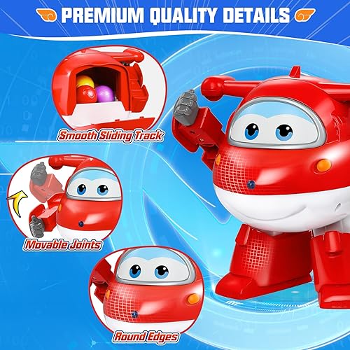 Super Wings Transforming Flugzeug Super Iron Donnie ca. 12,7 cm große mit Superbällen, Verwandelbares Spielzeug-Flugzeug und Roboterfigur für Kinder ab 3 Jahren Jungen Mädchen - Kaedas