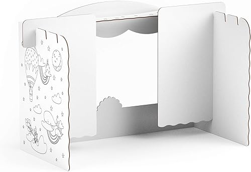 FOLDZILLA Puppentheater 0,75 x 0,70 x 1,25 m aus Pappe Theater Karton - Kasperletheater Märchen - Kaedas