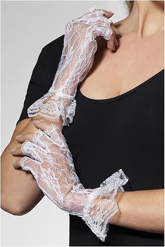 Smiffys 80er Fingerlose kurze Spitzenhandschuhe - Kaedas